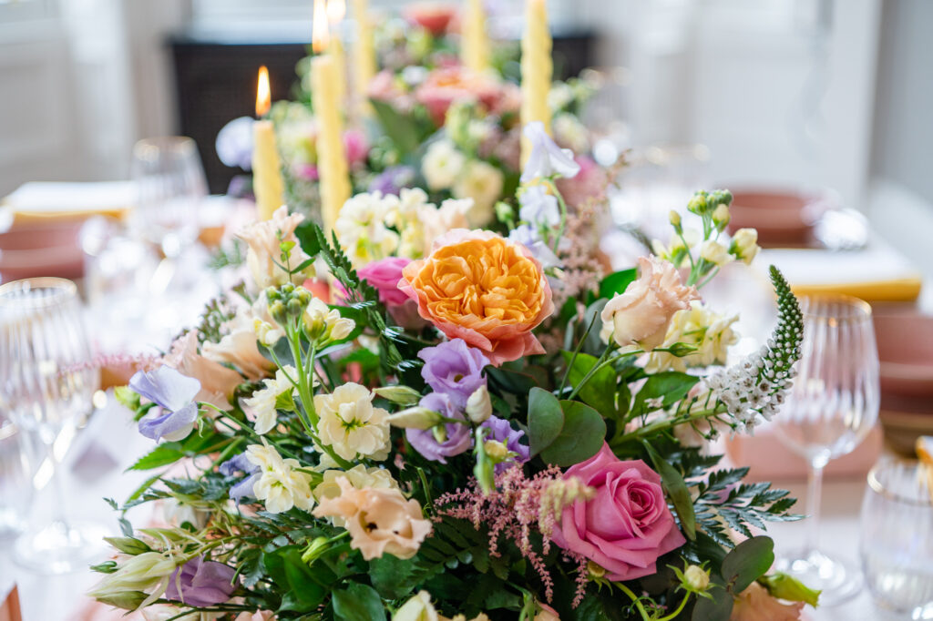 Wedding flowers captured at an Iscoyd Park Wedding in Shropshire