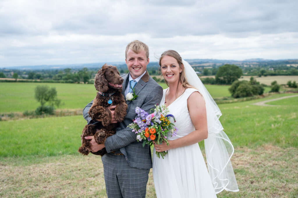 Pets at weddings adding a personal touch to the bride and grooms wedding portraits
