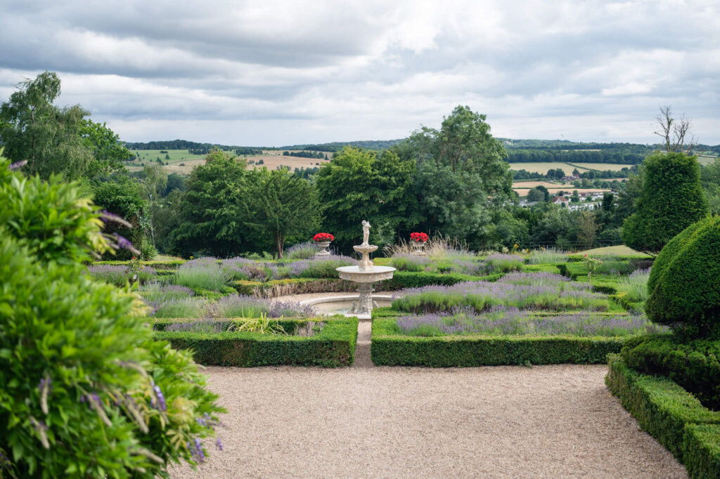 The gardens at Danesfield House, a luxury Buckinghamshire wedding venue