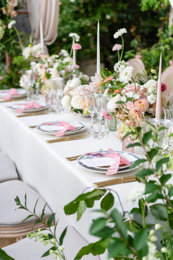 Luxury outdoor dining at a Euridge Manor Wedding