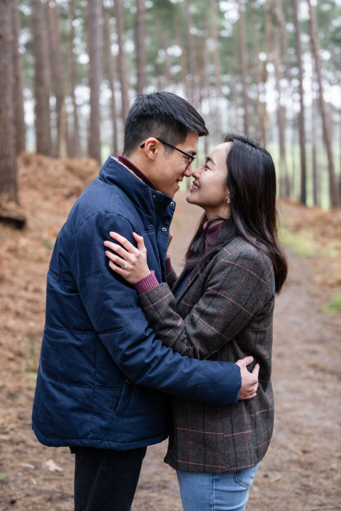 Woodland engagement photoshoot by Chloe Bolam Photography