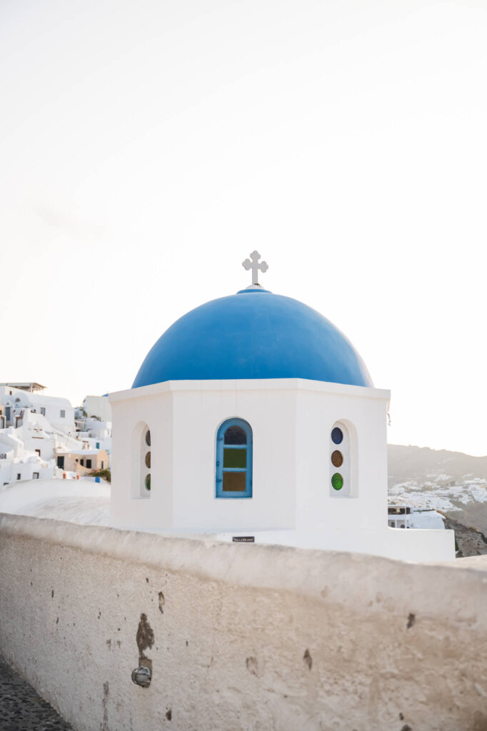 Blue dome Church in Santorini