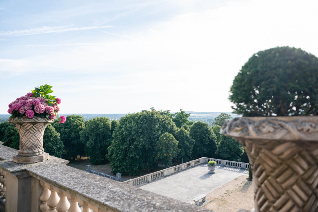 The terrace at Cliveden House Hotel