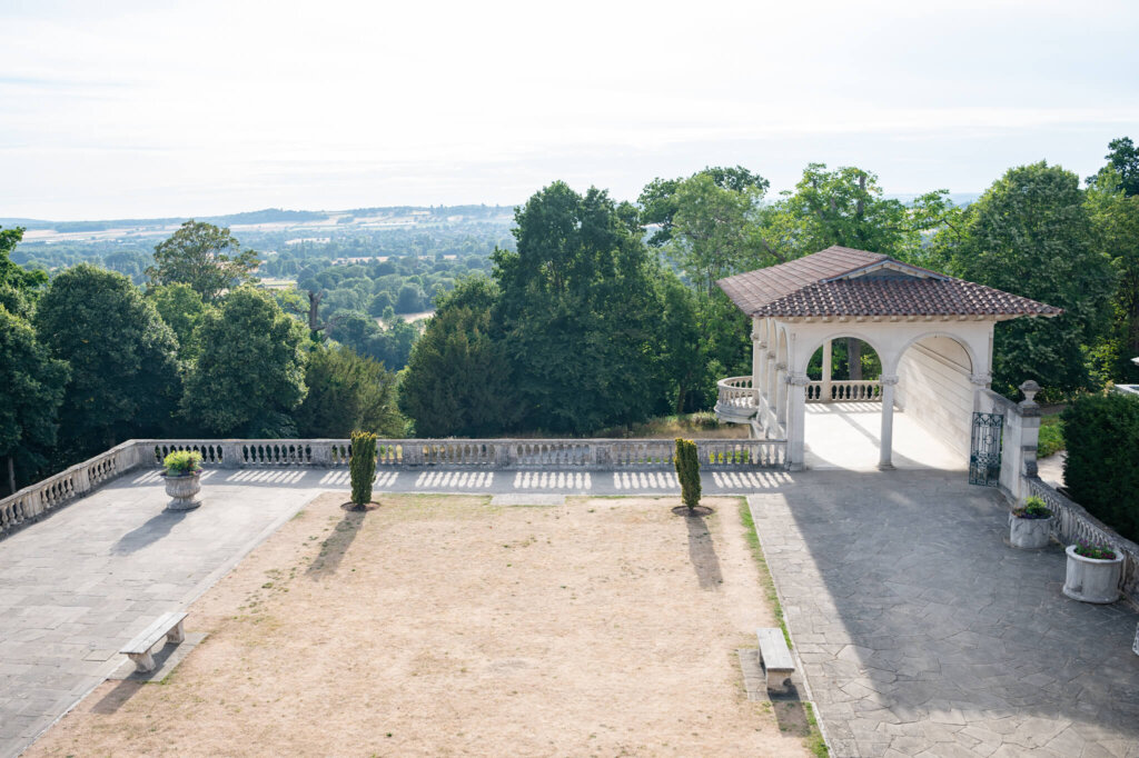 The terrace at Cliveden House Hotel in Berkshire